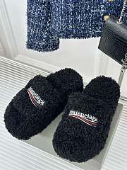 	 Okify Balenciaga Furry Slide Black 35-40 - 2