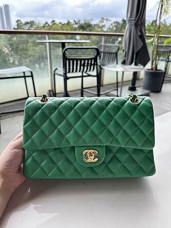 Okify Chanel CF Green Caviar Gold Hardware 25cm