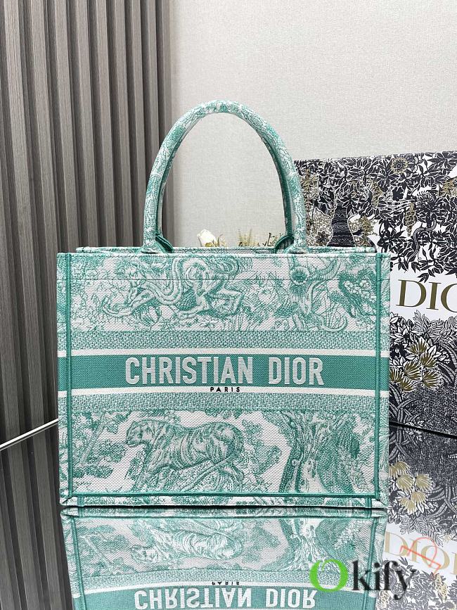 	 Okify Medium Dioriviera Dior Book Tote Aquamarina Toile G36×27×16cm - 1