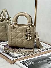 Okify Dior Lady Mini Beige Silver Hardware Size 17 x 15 x 7 cm - 1