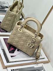 	 Okify Dior Lady Mini Beige Silver Hardware Size 20cm - 4