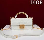 Okify Mini Dior Ange Bag Latte Macrocannage Calfskin White  20 x 12 x 5 cm - 1