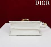 Okify Mini Dior Ange Bag Latte Macrocannage Calfskin White  20 x 12 x 5 cm - 3