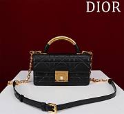 	 Okify Mini Dior Ange Bag Latte Macrocannage Calfskin Black 20 x 12 x 5 cm - 1