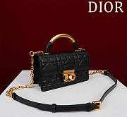 	 Okify Mini Dior Ange Bag Latte Macrocannage Calfskin Black 20 x 12 x 5 cm - 5