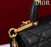 	 Okify Mini Dior Ange Bag Latte Macrocannage Calfskin Black 20 x 12 x 5 cm - 2