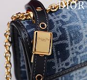 Okify Dior 30 Montaigne East-West Bag With Chain Blue Denim  - 3