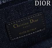 Okify Dior 30 Montaigne East-West Bag With Chain Blue Denim  - 2