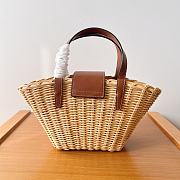 Okify Celine Teen Couffin In Wicker And Natural Calfskin 32*14*7cm - 4