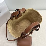 Okify Teen Supple Celine Classic Panier In Raffia And Calfskin 21.5x22x13 - 5