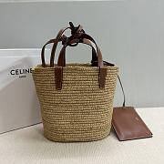 Okify Teen Supple Celine Classic Panier In Raffia And Calfskin 21.5x22x13 - 4