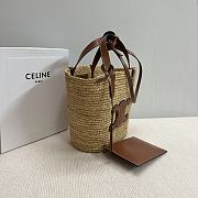 Okify Teen Supple Celine Classic Panier In Raffia And Calfskin 21.5x22x13 - 3