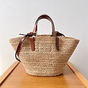 	 Okify Teen Supple Celine Classic Panier In Raffia And Calfskin 21.5 X 22 X 13 - 2