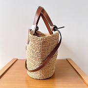 	 Okify Teen Supple Celine Classic Panier In Raffia And Calfskin 21.5 X 22 X 13 - 3