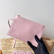 	 Okify Teen Supple Celine Classic Panier In Raffia And Calfskin Pink 21.5 X 22 X 13 - 4