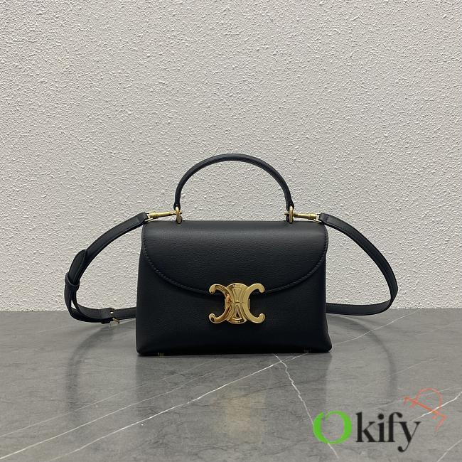 	 Okify Celine Teen Nino Bag In Patent Calfskin  Black 20.5 x 13 x 8 CM - 1