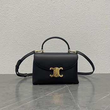 	 Okify Celine Teen Nino Bag In Patent Calfskin  Black 20.5 x 13 x 8 CM