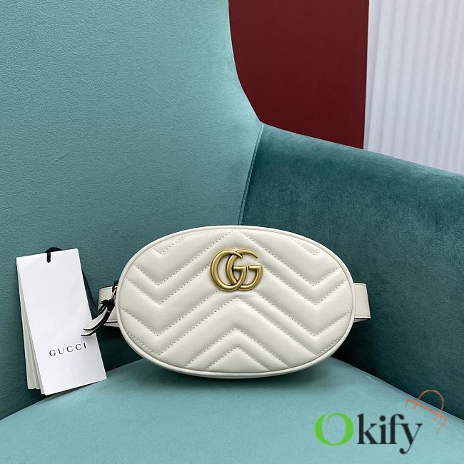 	 Okify Gucci Marmont Belt Pouch White 18-11-5 - 1