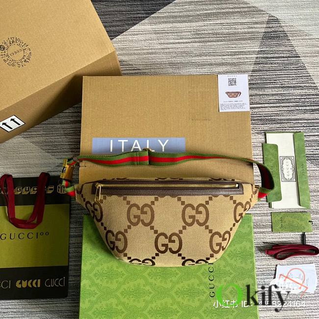  Okify Gucci Jumbo GG Belt In Camel and Ebony 39x17x4 - 1