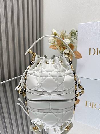 	 Okify Dioriviera Small Dior Jolie Bucket Bag White 17x16x9cm