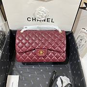 	 Okify Chanel Flap Bag Wine Gold Hardware Size 25cm - 1