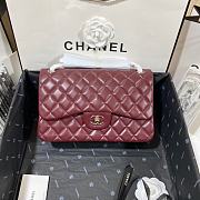 	 Okify Chanel Flap Bag Wine Silver Hardware Size 25cm - 1