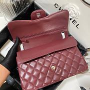 	 Okify Chanel Flap Bag Wine Silver Hardware Size 25cm - 4