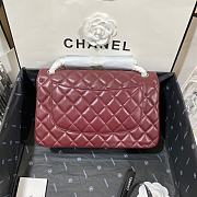 	 Okify Chanel Flap Bag Wine Silver Hardware Size 25cm - 2