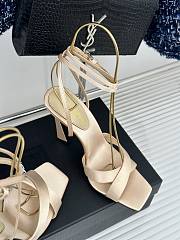 Okify YSL CORINNE sandals in satin crepe Nude 10cm - 2