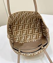 Okify Fendi Small Reversible shopper in Pequin striped and beige FF fabric 22/14/18cm - 3