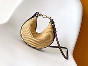 Okify Fendigraphy Small Brown leather and beige macramé bag 29x10x24.5 - 1