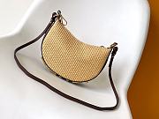 Okify Fendigraphy Small Brown leather and beige macramé bag 29x10x24.5 - 3