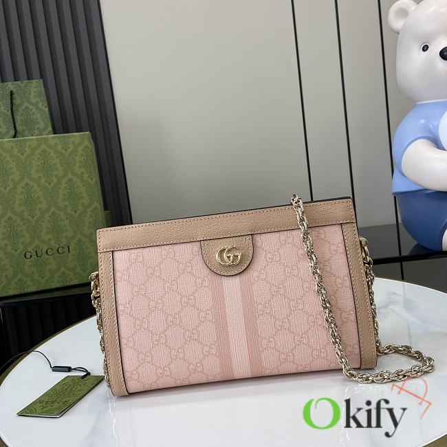 	 Okify Gucci Ophidia Small Shoulder Bag Pink 26x 17.5x 8 - 1