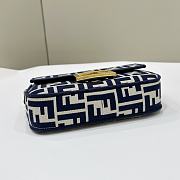 	 Okify Baguette mini Blue ff jacquard fabric bag - 3