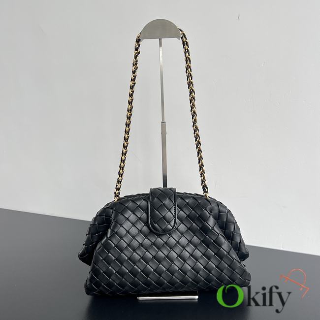 Okify Bottega Veneta Teen Lauren 1980 With Chain Black 31.5x16.5x11cm - 1