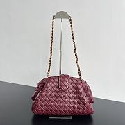 	 Okify Bottega Veneta Teen Lauren 1980 With Chain Red 31.5x16.5x11cm - 1