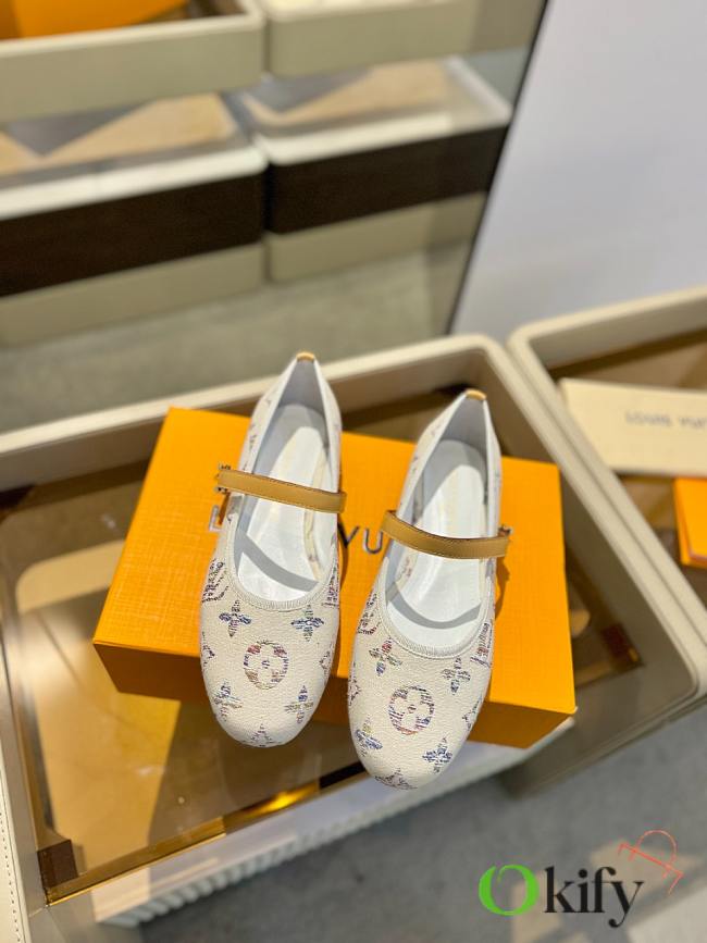 Okify LV Romy Doll Shoes 1ACSGB White size 35-40 - 1