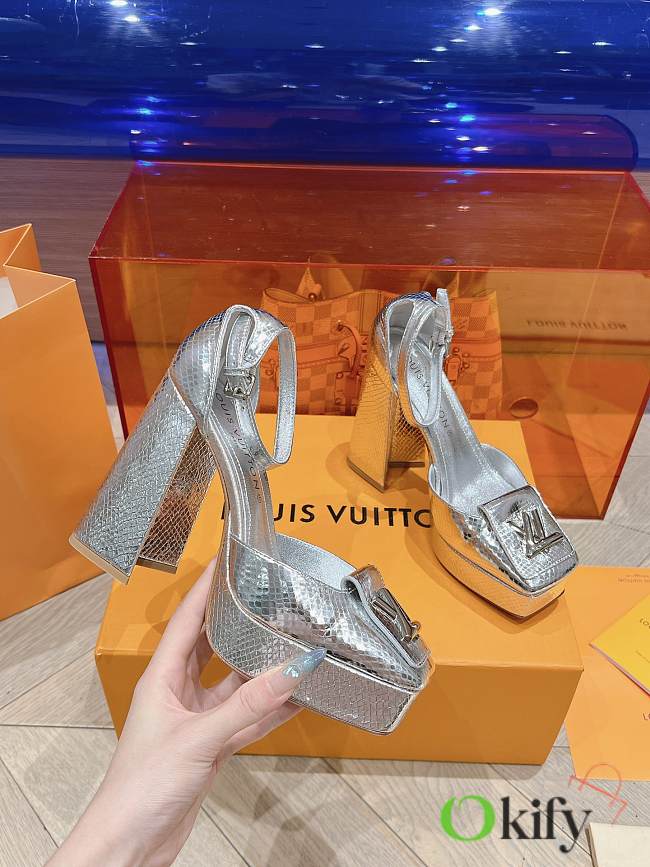 	 Okify Louis Vuitton High Heel Silver 12cm - 1