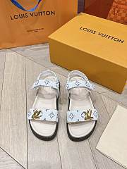 	 Okify LV Sunset Flat Comfort Sandals White & Blue  35-41 - 1