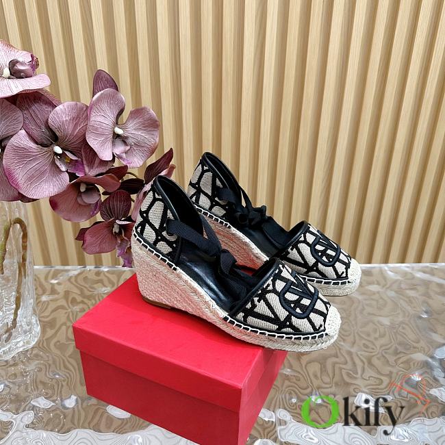 	 Okify Valentino Garavani Escape Heel In Canvas Black 8.5cm Size 35-41 - 1