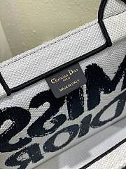 Okify Medium Dior Book Tote White and Blue Miss Dior Graffiti Embroidery - 4