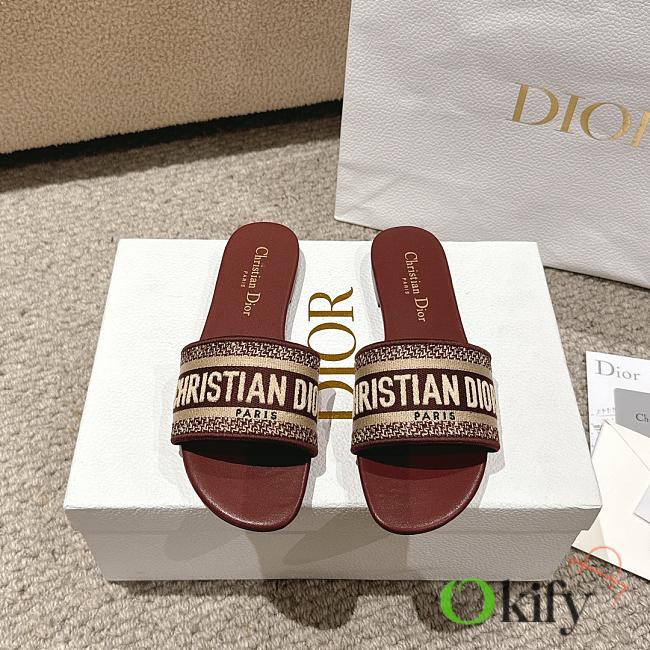 Okify Dior Dway Slide Burgundy Oval 34-43 - 1