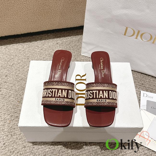 	 Okify Dior Dway Slide Burgundy Square 34-43 - 1