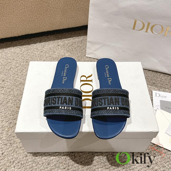 	 Okify Dior Dway Slide Blue Oval 34-43 - 1