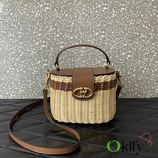 Okify Vlogo Signature Wicker Vanity Bag 19x13.5x13cm - 1