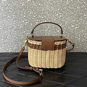 Okify Vlogo Signature Wicker Vanity Bag 19x13.5x13cm - 3