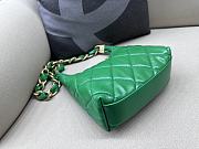 Okify Small Hobo Bag Shiny Lambskin & Gold Plated Metal Green - 4