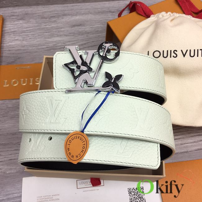 	 Okify Louis Vuitton Belt White  - 1