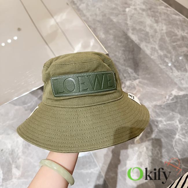 	 Okify Loewe Green Paulas Ibiza Appliquéd Cotton-canvas Bucket Hat - 1