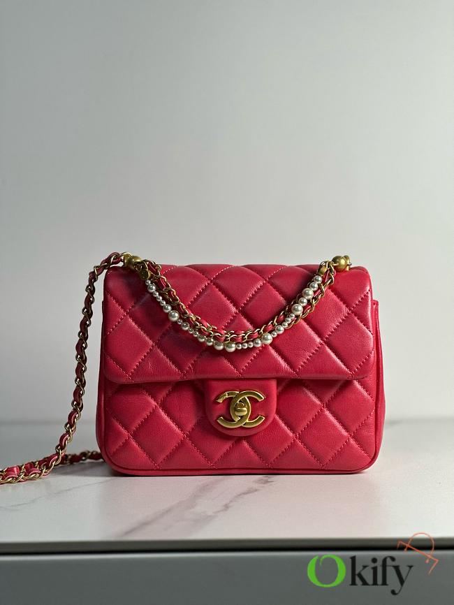 Okify Chanel Flap Mini Red 14.5x19.5x7.5cm - 1